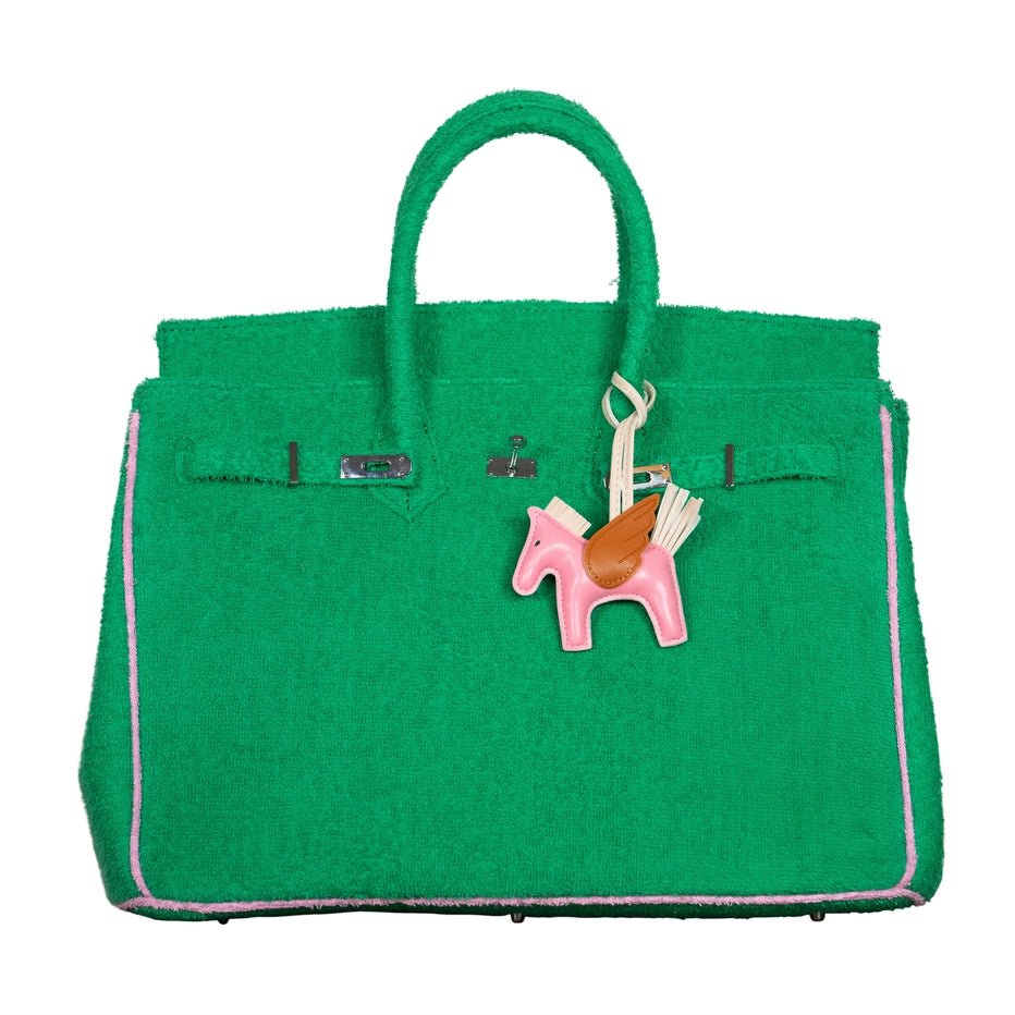 Terry Cloth Bags Green Pink - Large - NeptunesBoutique