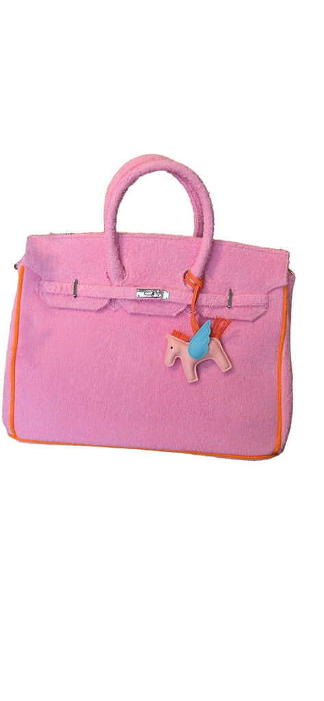 Terry Cloth Bags Pink Orange Large - NeptunesBoutique