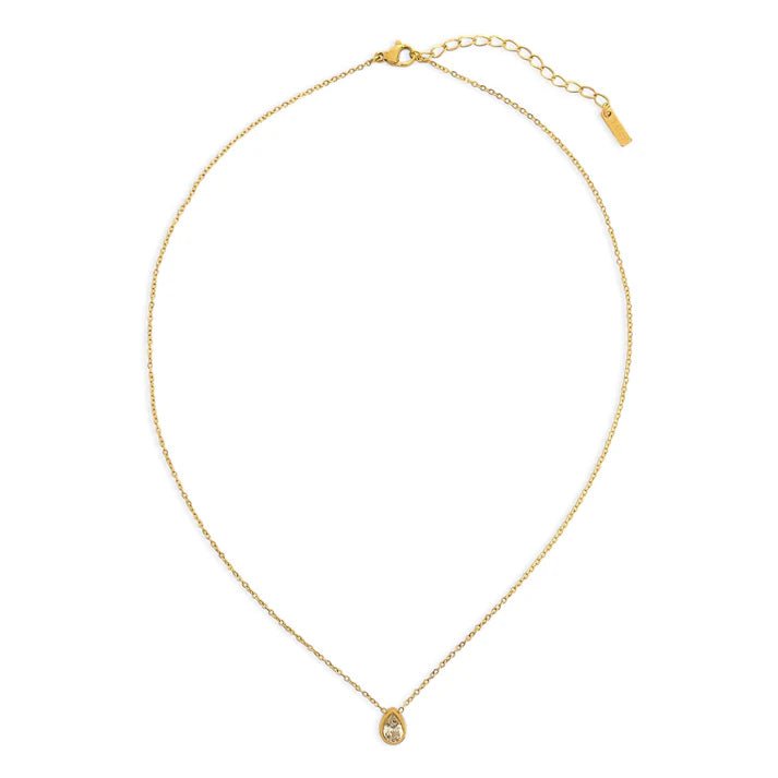 Water Resistant Drop Necklace Gold - NeptunesBoutique