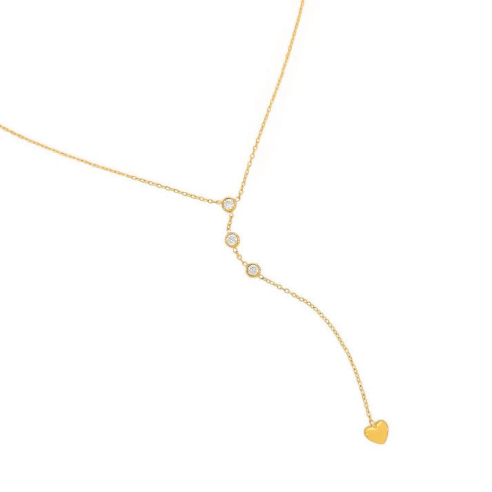 Water Resistant Lariat Necklace Gold - NeptunesBoutique