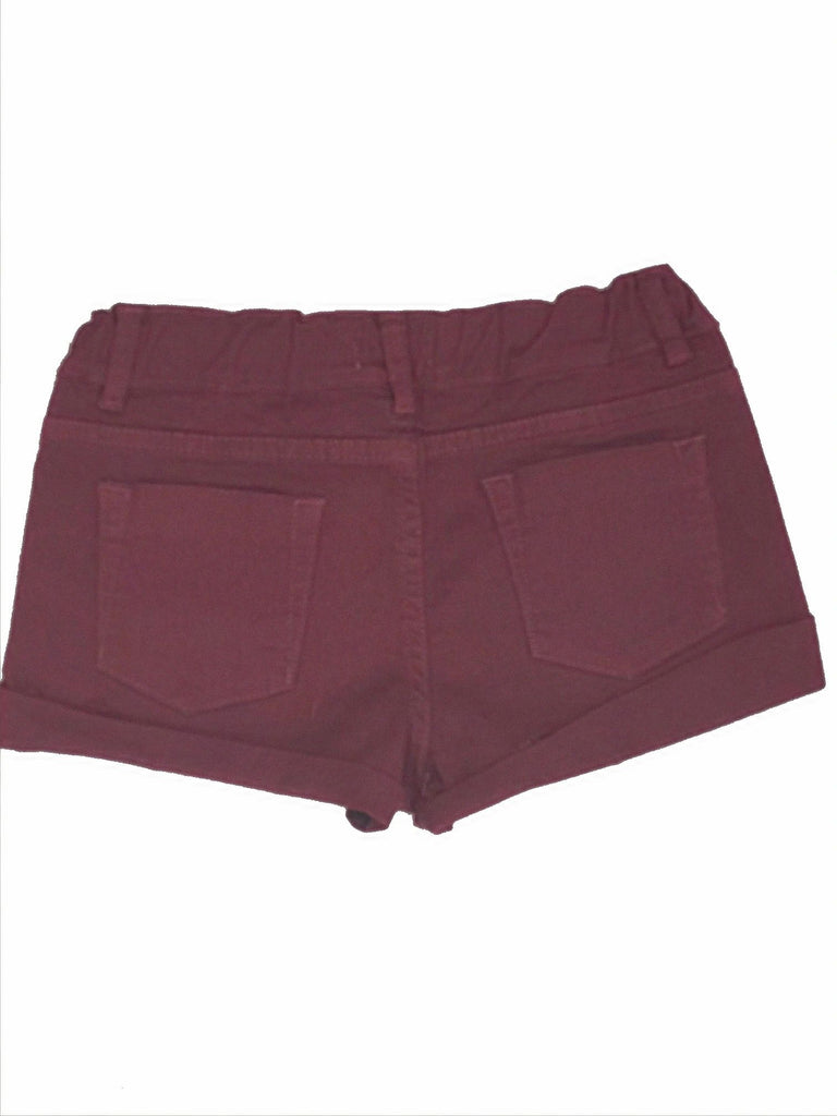 Sabz Distressed Folded Shorts Burgundy