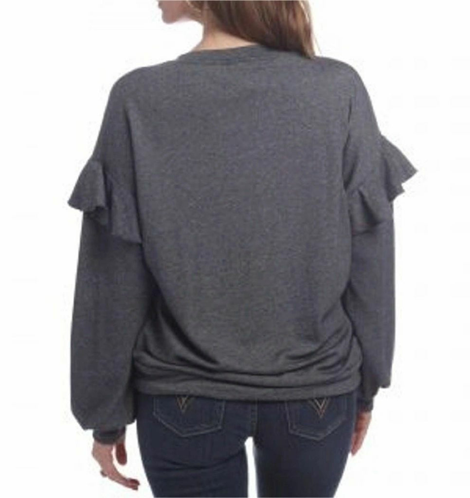 Elan Top with Ruffles on Shoulders - NeptunesBoutique