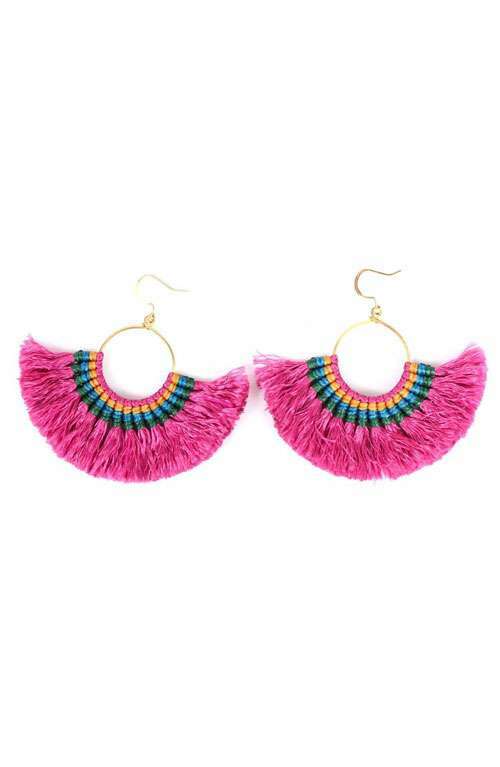 Hoop Tassel Earrings (Colors Available) - NeptunesBoutique