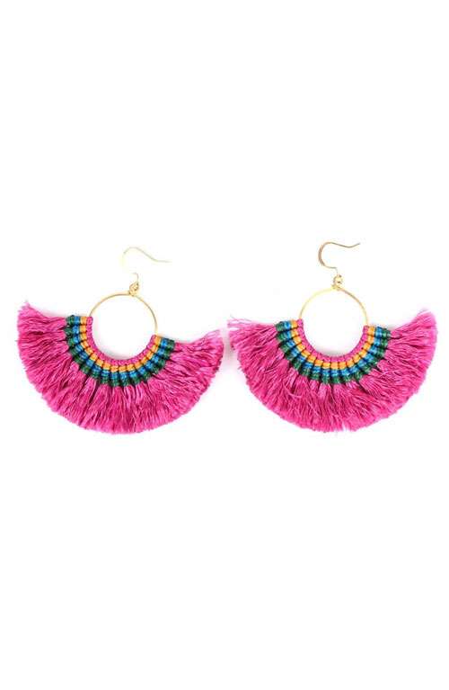Hoop Tassel Earrings (Colors Available) - NeptunesBoutique