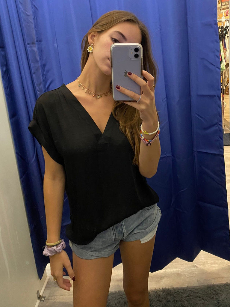 KLD Double V Neck Blouse (Colors Available) - NeptunesBoutique