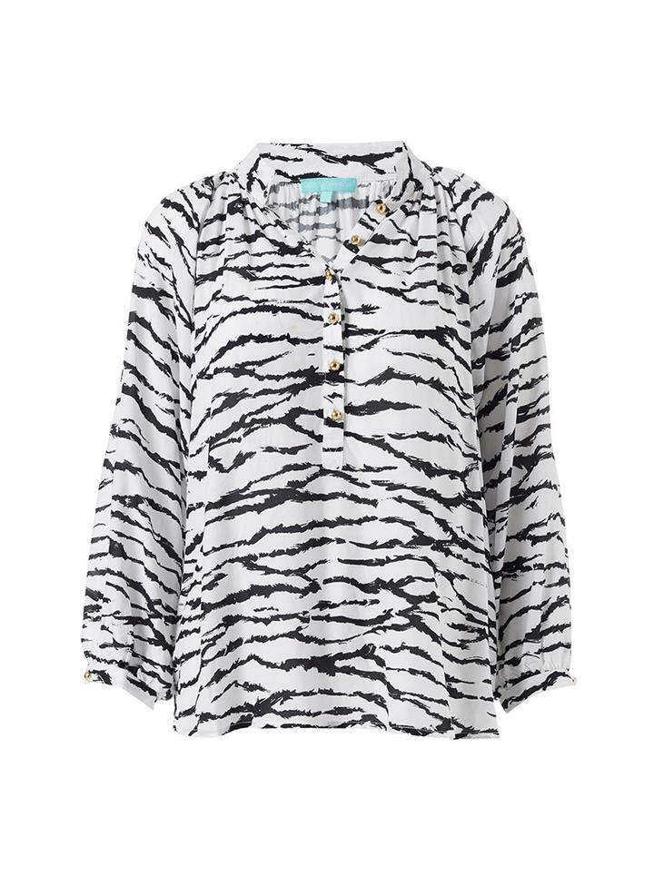 Melissa Odabash Lauri Tiger Print Shirt - NeptunesBoutique