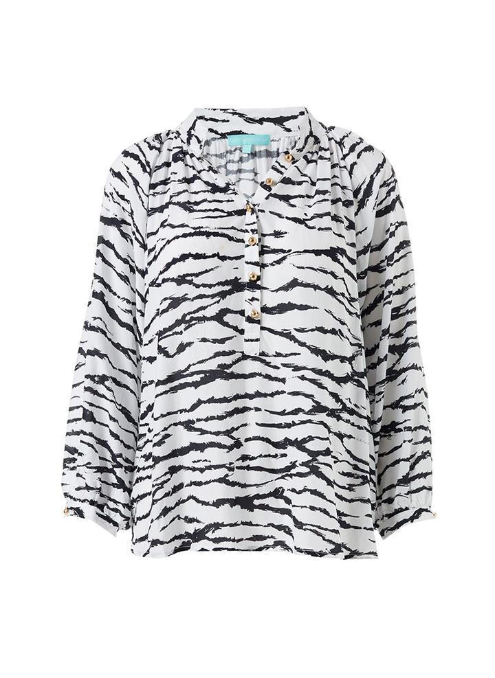 Melissa Odabash Lauri Tiger Print Shirt - NeptunesBoutique
