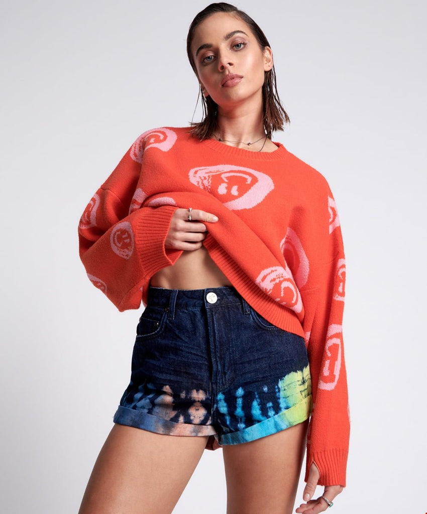 One Teaspoon Paint Dipped Bandits High Waist Denim Shorts - NeptunesBoutique