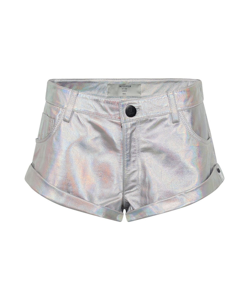 One Teaspoon Revenge Metallic Leather Bandit Shorts - NeptunesBoutique