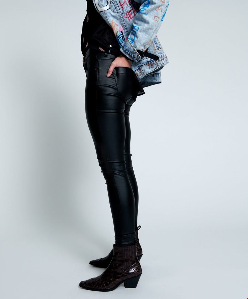 One Teaspoon Wet Black Freebirds II High Waist Skinny Jeans - NeptunesBoutique