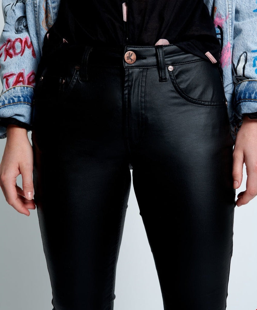 One Teaspoon Wet Black Freebirds II High Waist Skinny Jeans - NeptunesBoutique