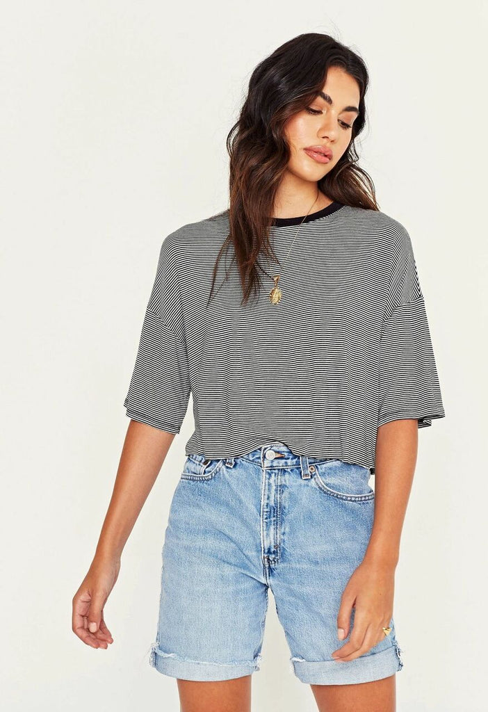 Project Social Briar Striped Crew - Black/White - NeptunesBoutique
