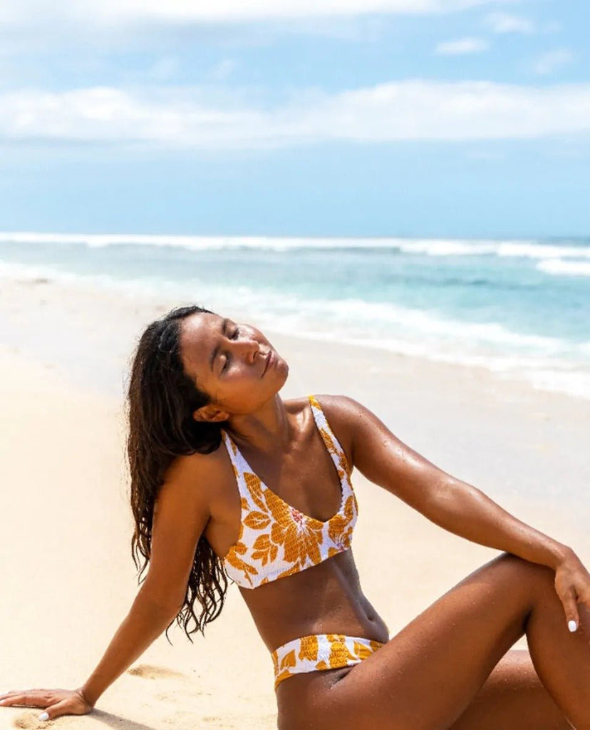 Rip Curl Azalea Shirred Long Line Tri Bikini Top - NeptunesBoutique