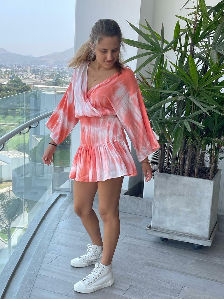 Sabz Orange Tie Dye Orange Tie Dye Dress Sabz Orange Tie Dye Orange Tie Dye Dress