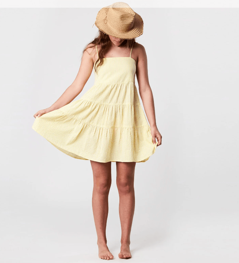 Snapper Rock Marigold Stripe Beach Dress - NeptunesBoutique