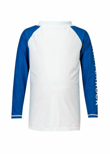 Snapper Rock - Snapper Rock White Blue Arms Long Sleeve Rash Top ...