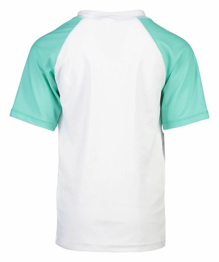 Snapper Rock White Mint Sleeve Short Sleeve Rash Top - NeptunesBoutique