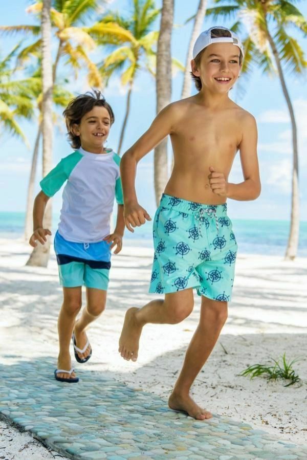 Snapper Rock White Mint Sleeve Short Sleeve Rash Top - NeptunesBoutique