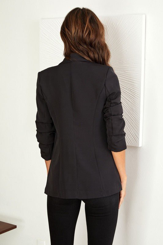 VE Ruched Sleeve Blazer (Colors Available) - NeptunesBoutique