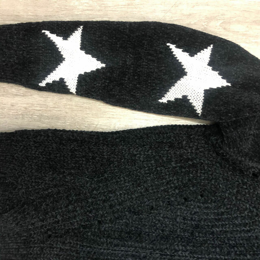Vintage Havana Girls' Chenille Hooded Star Sweater - Black - NeptunesBoutique