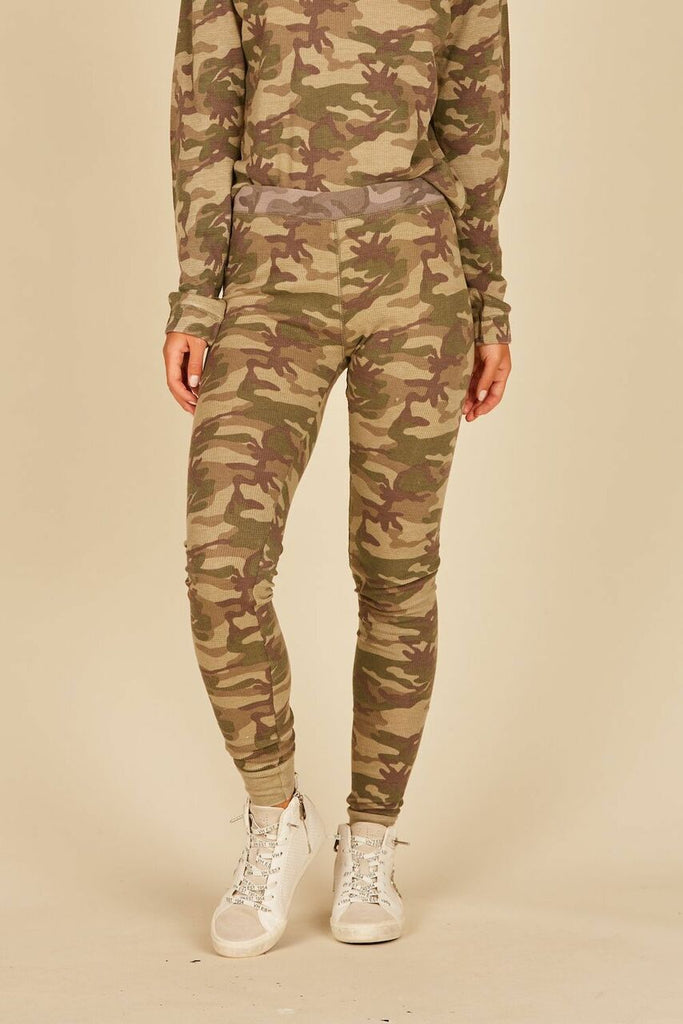Vintage Havana Green/Grey Camo Thermal Lounge Pants - NeptunesBoutique