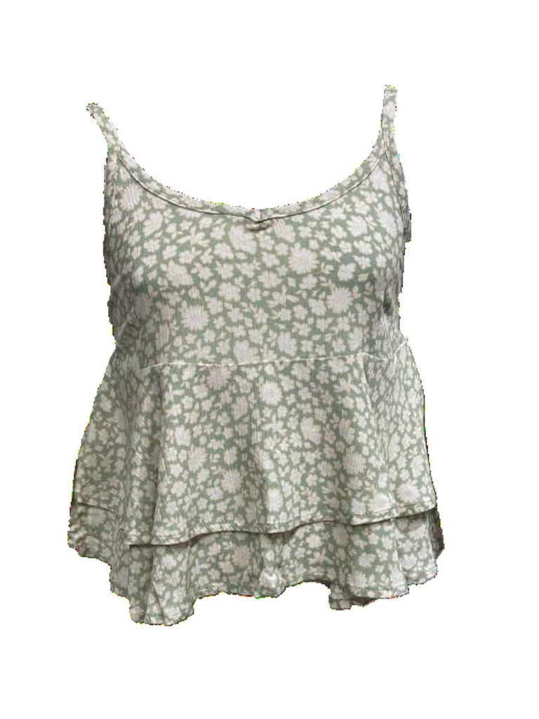 Vintage Havana Kids Sage Rayon Ruffle Tank - NeptunesBoutique