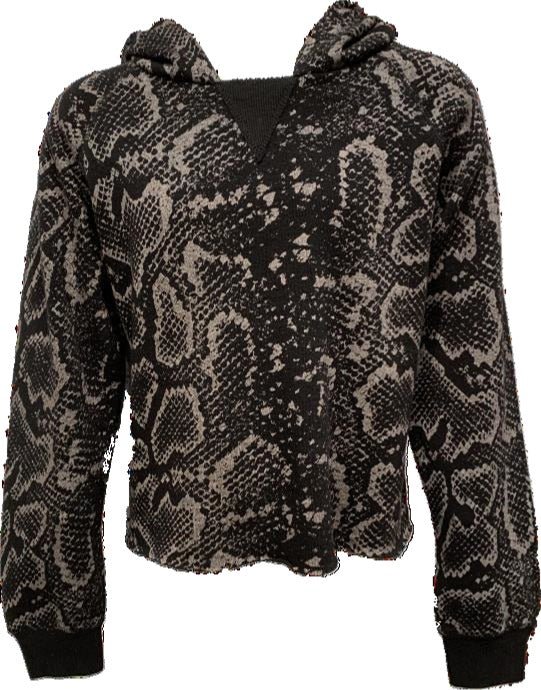 Vintage Havana Snake skin Burnout Hoodie - NeptunesBoutique
