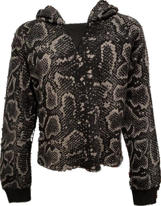 Vintage Havana Snake skin Burnout Hoodie - NeptunesBoutique